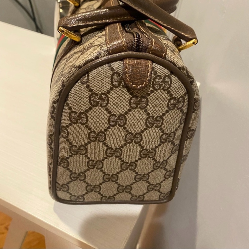 Gucci Brown and Green Satchel Handbag  with Signature Webbing 🌷👜🌷 - Picture 3 of 12